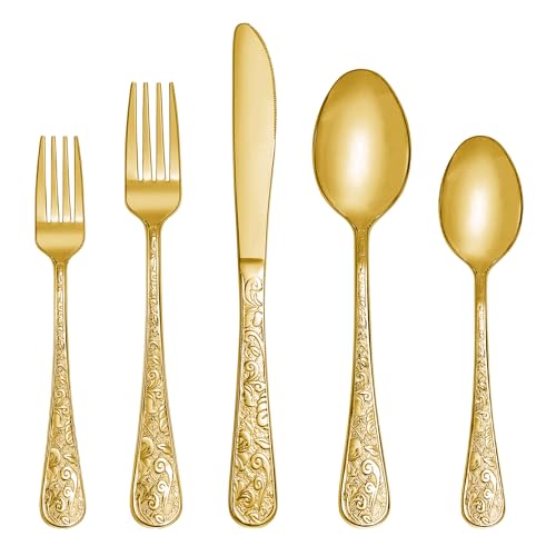 20 Pieces Gold Stainless Steel Flatware Set N683