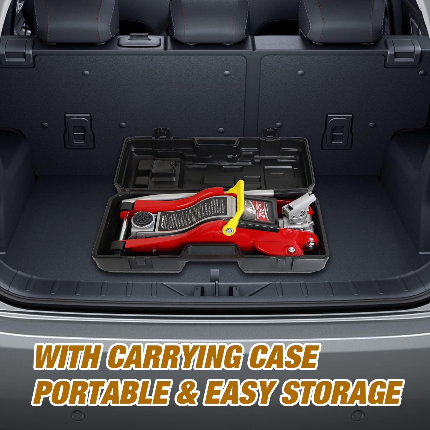 Red 2.5 Ton Hydraulic Floor Jack with Storage Case H149