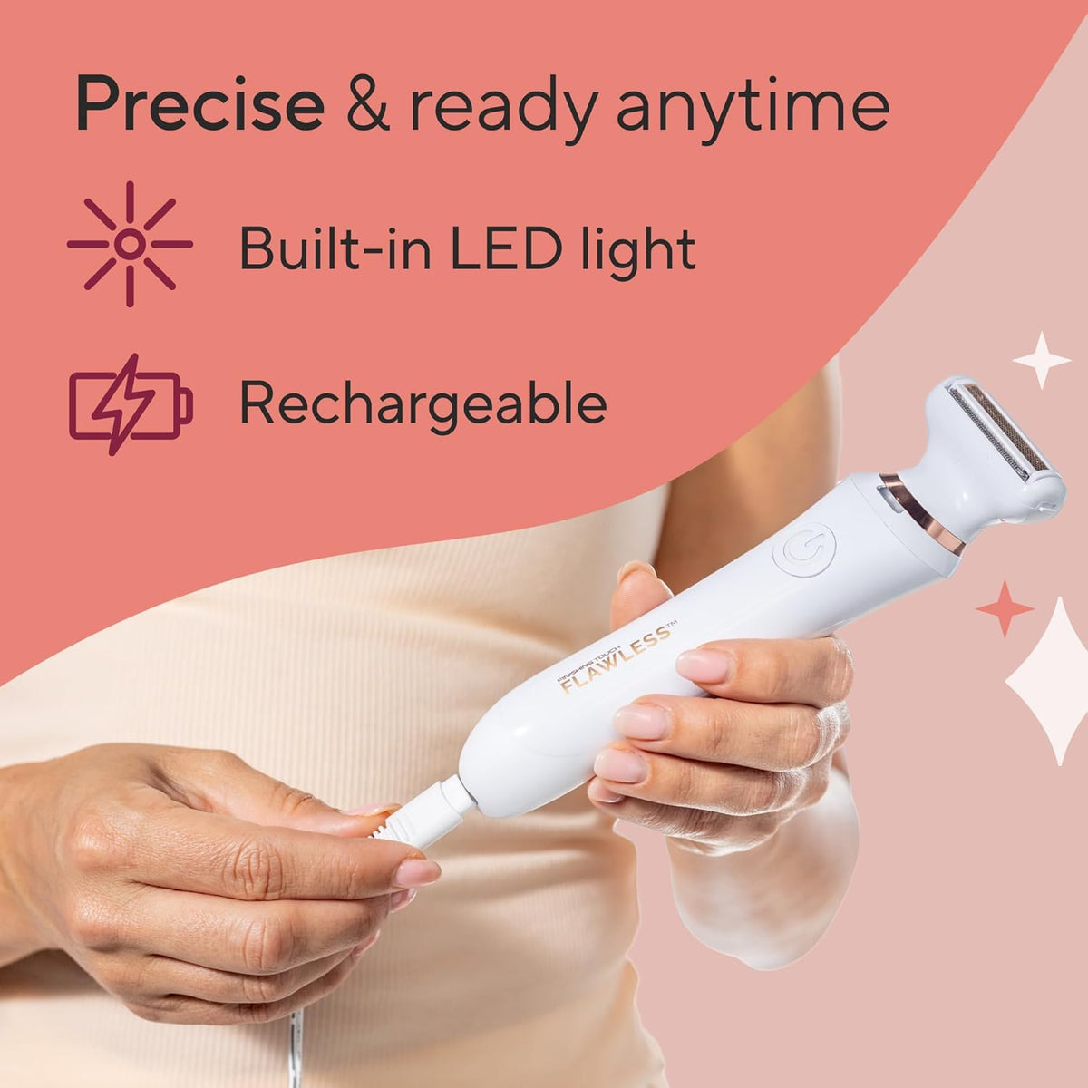 Finishing Touch Flawless Underarm Hair Removal Electric Razor Device, Cordless Groomer H98595