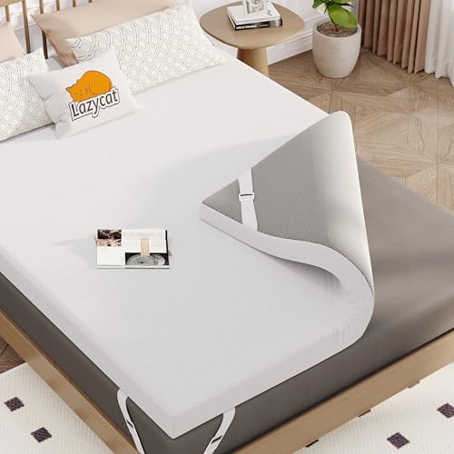 Twin XL Size Cooling Gel Memory Foam Mattress Topper with Removable Washable Cover N79956