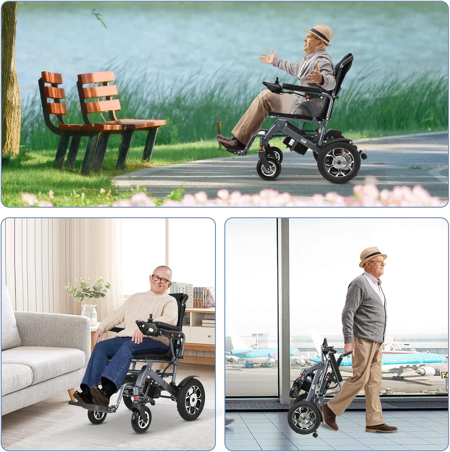 Lightweight Foldable Electric Wheelchair with 500W Motor, Weight 50lbs Z26018