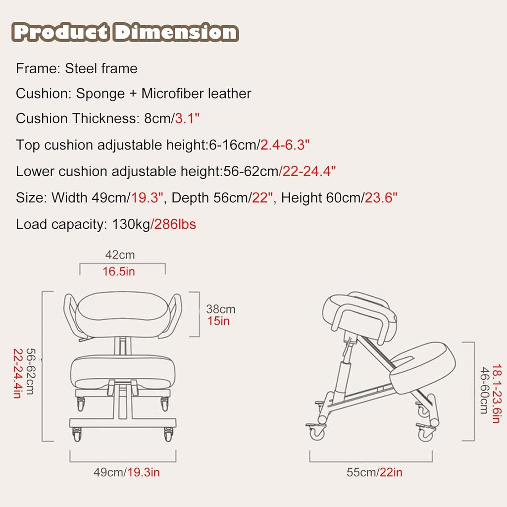 Ergonomic Kneeling Chair with Arm J42953