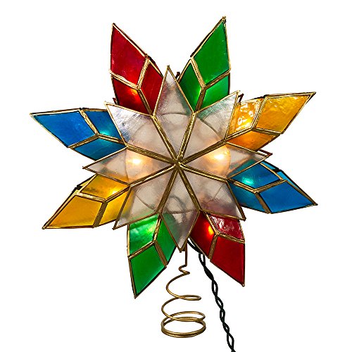 10-Light Multi-Color Capiz Star Tree Topper D707834