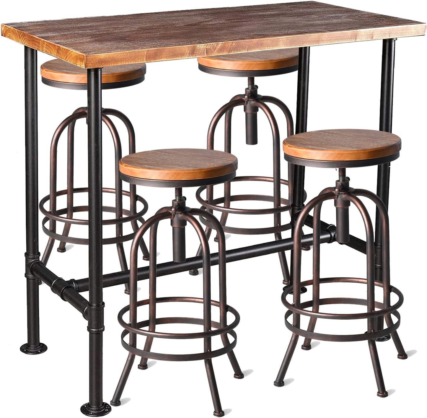Set of 4 Adjustable Bar Stools and Bar Table S92114