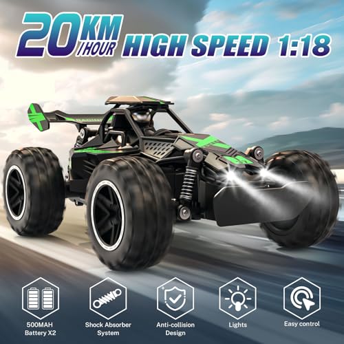 Green 1:18 Remote Control RC Truck with Lights L5202