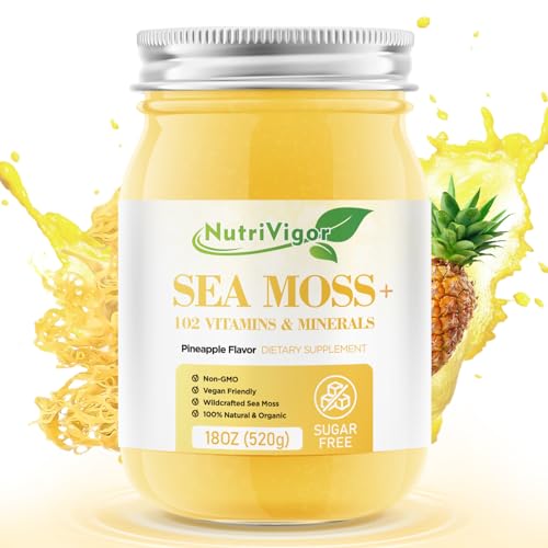 12 OZ Organic Sea Moss Gel Strawberry Banana Flavor I3685