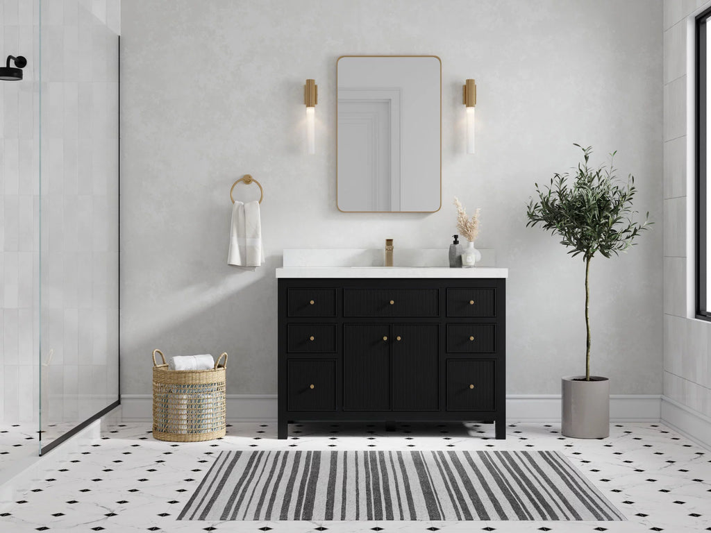 Black Free Standing Single Sink Bathroom Vanity I9196