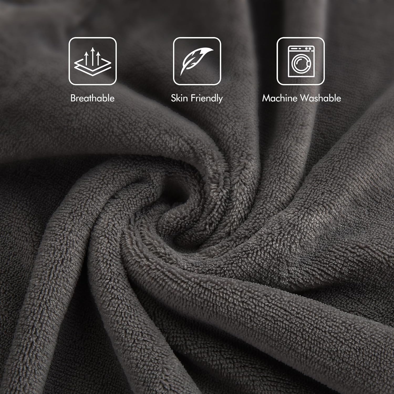 Full Size Electric Blanket 72"x84" Dark Gray K73609