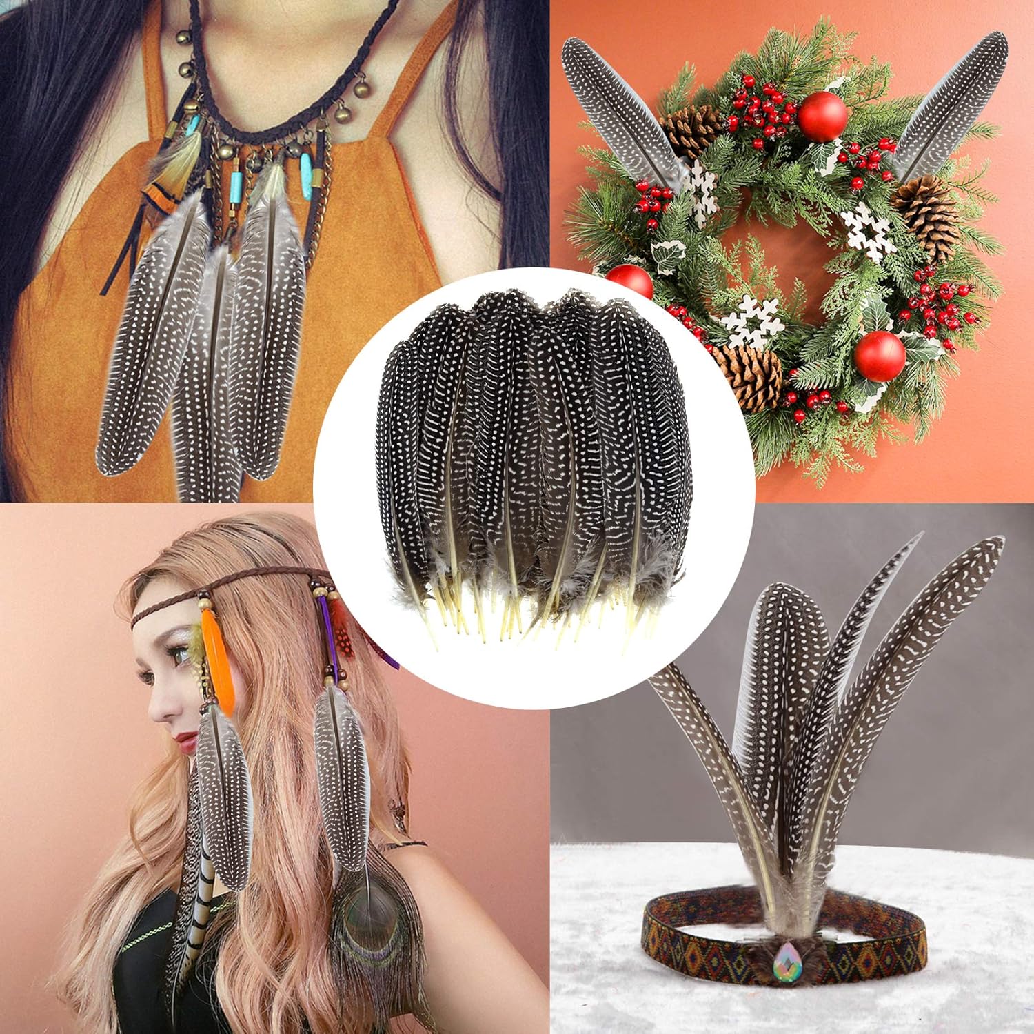 50 Pcs 15-20cm Natural Spotted Pheasant Feathers I391998